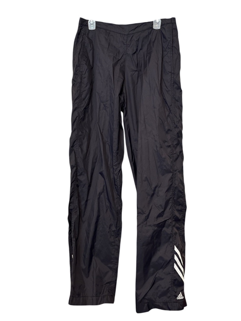 adidas Women 3-Stripe Black Elastic Waist Casual Outdoor Rain Pants Sz-S